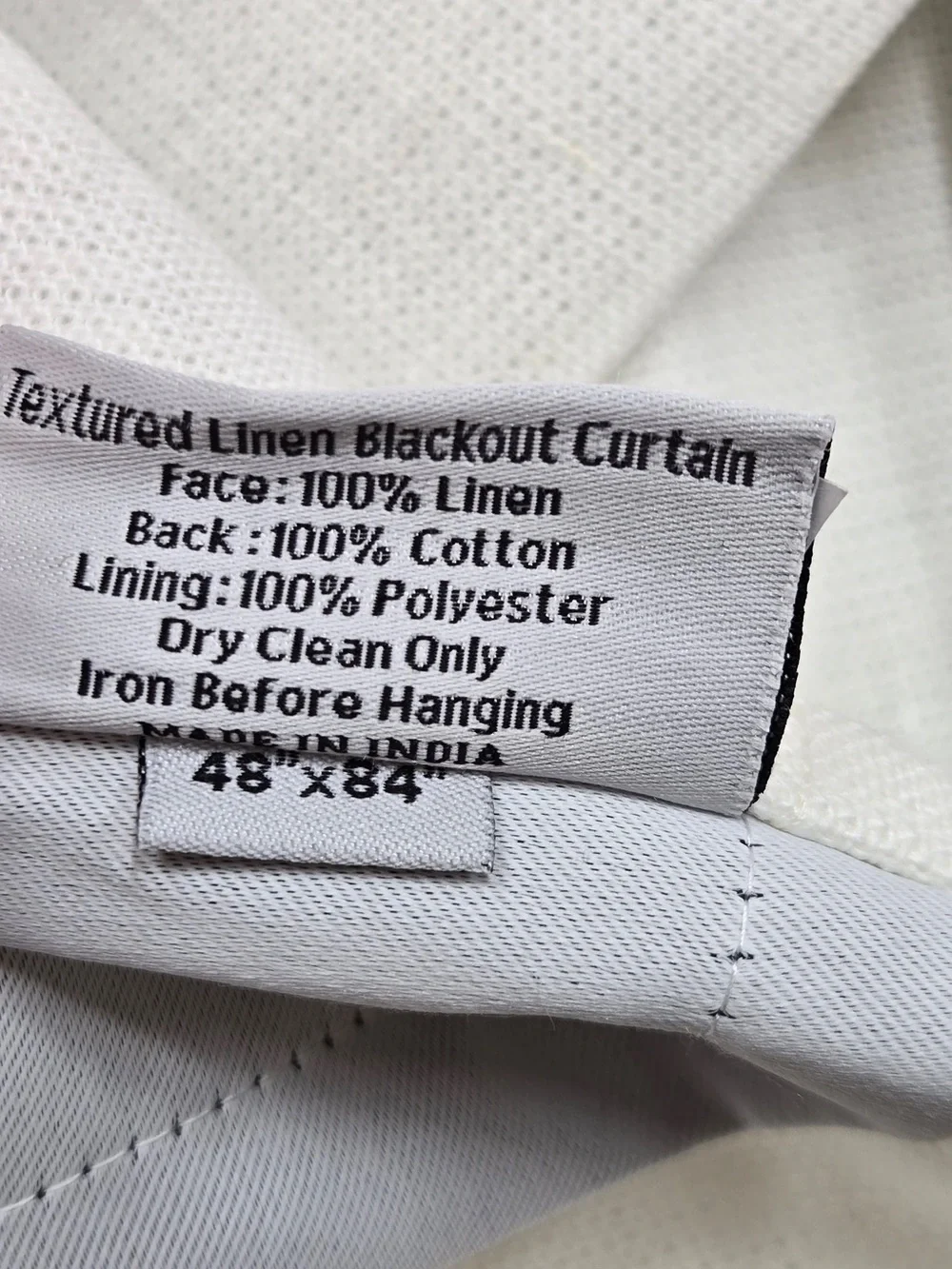 NWT QUINCE Set 2 48x84 Heavyweight European Linen Blackout Curtains White 9953